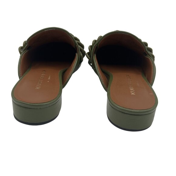 Kurt Geiger London Soho Mule Drench 35.5 Quilted Olive Chain Eagle Head Leather - Picture 8 of 13